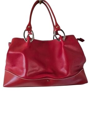 Tommy Hilfiger Red Faux Leather City Slouchy Large Handbag